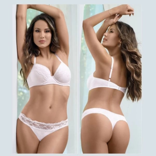 ART.BE154132 CONJUNTO SOFT SIN PUSH UP MICROFIBRA FANTASIA CON PUNTILLA Y COLALESS