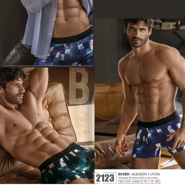 ART.BK602123 BOXER ALGODON Y LYCRA ESTAMPADO ELASTICO CON RELIEVE