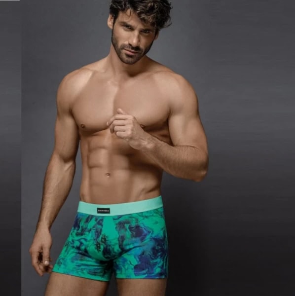 ART.BK602039 BOXER ALGODON Y LYCRA ESTAMPADO AGUA CRISTAL