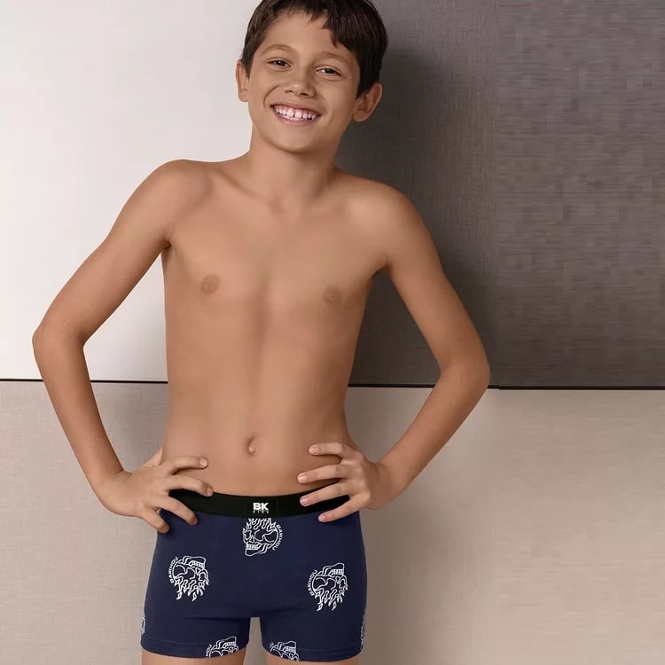 ART.BK604045 BOXER NIÑO ALGODON Y LYCRA ESTAMPADO CALAVERA