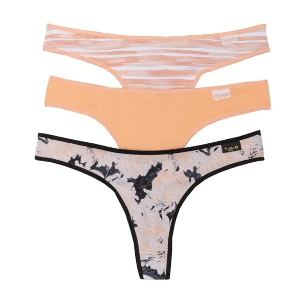 ART.FR5003 PACK X3 DE COLALESS DE ALGODÓN LYCRA ESTAMPADO DURAZNO