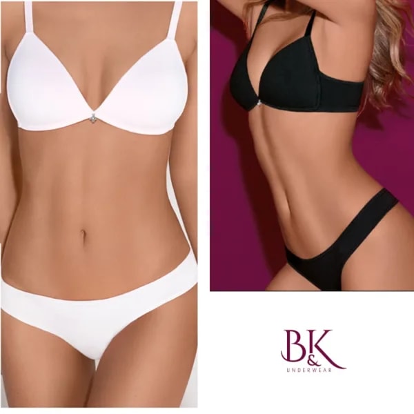 ART.BK665000 CONJUNTO TRIANGULO SIN PUSH UP DE ALGODON LISO Y COLALESS