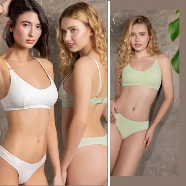 ART.FR570 CONJUNTO BRALETTE DE ALGODON Y LYCRA Y COLALESS