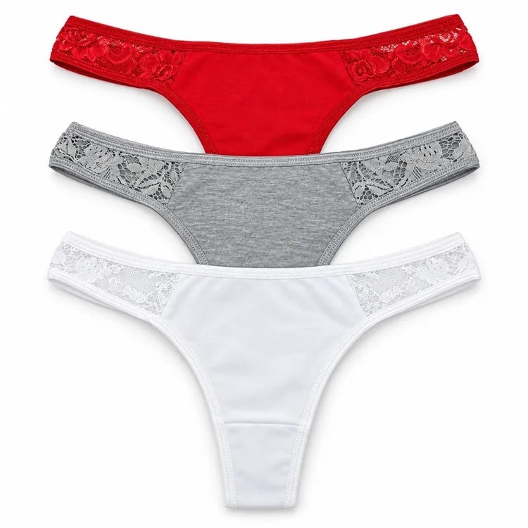ART.FZ532/P PACK X 3 COLALESS ALGODON Y LYCRA CON PUNTILLA